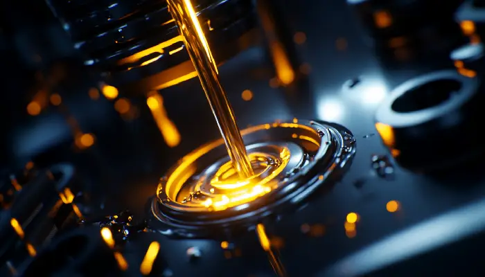جریان روغن موتور با عملکرد بالا در قطعات فلزی موتور