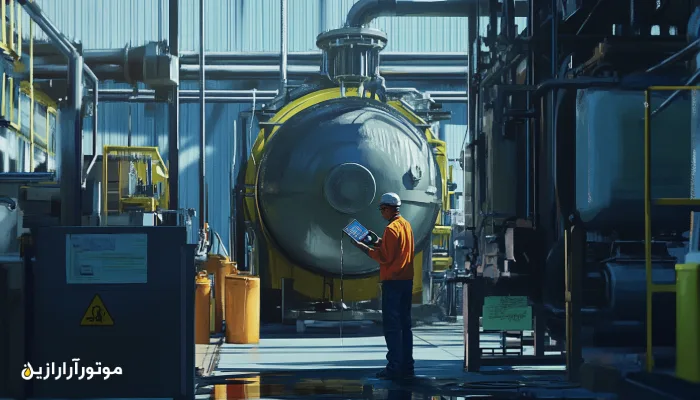 بازرسی میدانی یک کارشناس فنی از عملکرد روانکارها در تأسیسات صنعتی؛ نمونه‌ای از کاربرد عملی تحلیل روغن برای پایش وضعیت تجهیزات سنگین