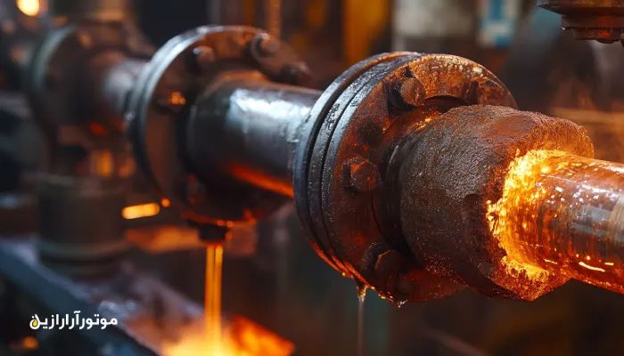 لولهای با روانکار دمای بالا که تحت دمای شدید قرار دارد، با لایه محافظ روانکار برای جلوگیری از اصطکاک و افزایش عمر دستگاه.