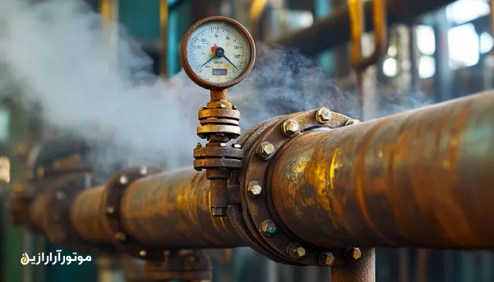 لولهای با روانکار ناکارآمد که به دلیل عدم توانایی در مقاومت در برابر حرارت، دچار آسیب و کاهش عملکرد شده است.