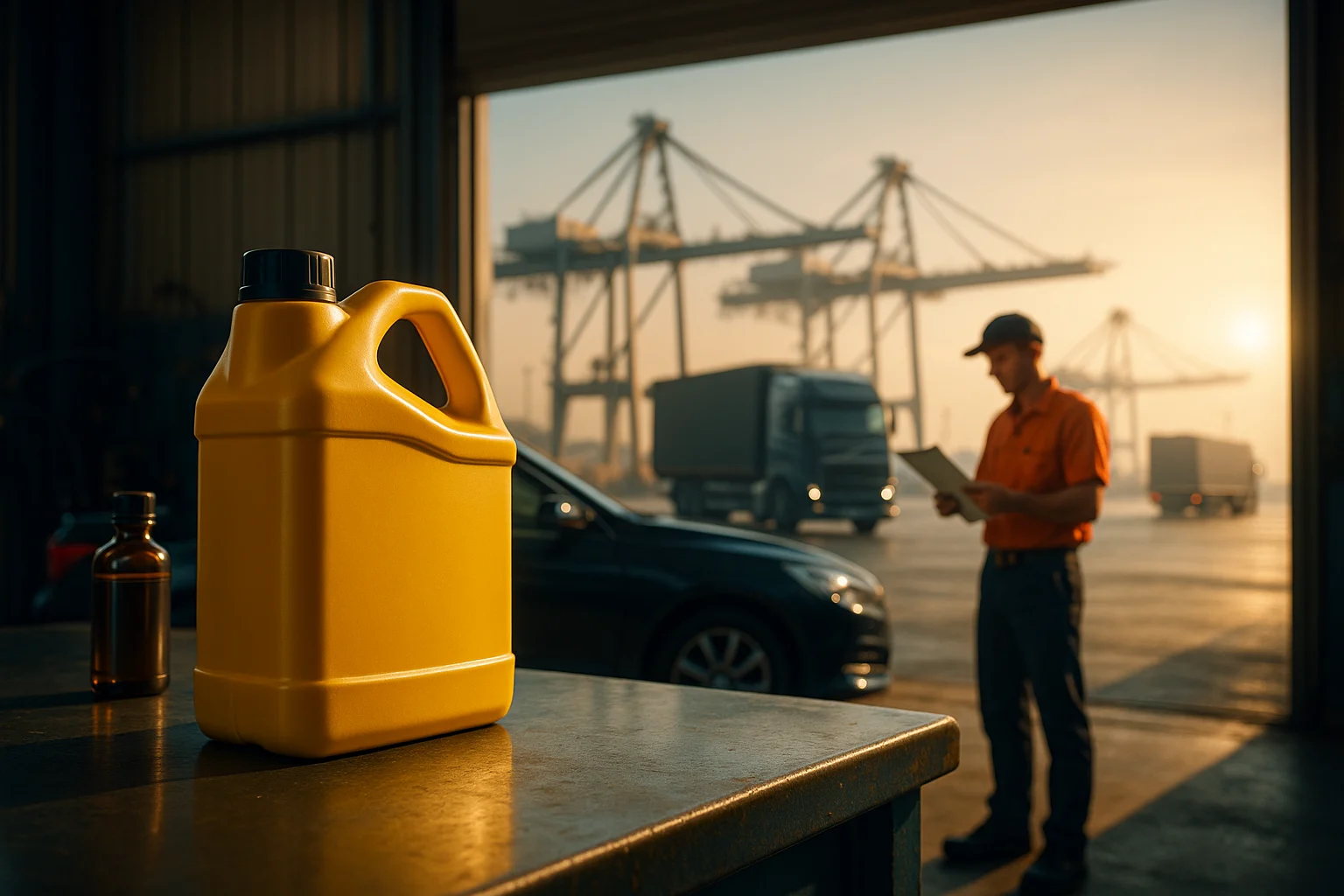 قوطی روغن موتور دیزلی 15W-40 در محوطه بندر شهید رجایی؛ مناسب ناوگان سنگین و سواری | تعویض روغن و نمایندگی فروش روغن موتور در بندر عباس