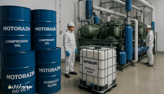 فروش عمده روغن صنعتی در بیضاء برای سردخانه‌ ها؛ کمپرسور اویل و هیدرولیک