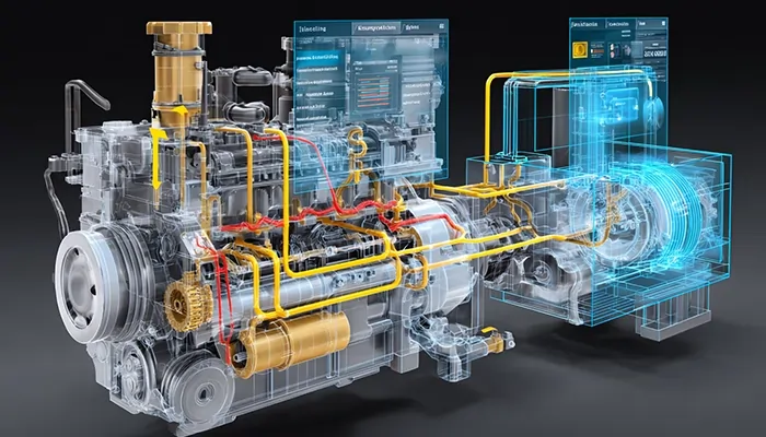 نمای دیجیتال سیستم گردش روغن موتور خودرو با فناوری هوشمند و روانکارهای پیشرفته موتورازین