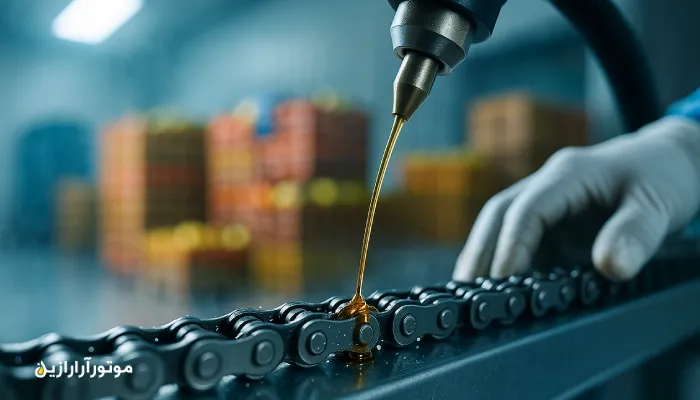 پخش عمده روغن صنعتی در جویم؛ زنجیر اویل مخصوص نوار نقاله سردخانه مرکبات و خرما