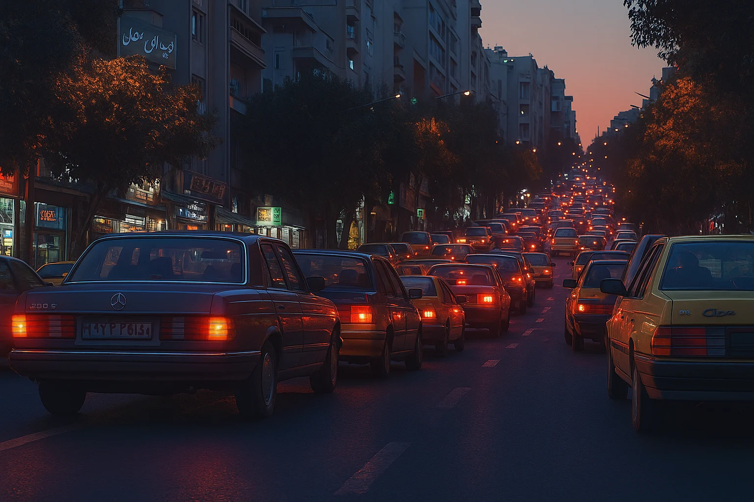 روغن موتور در مشهد – ترافیک سنگین عصرگاهی خیابان‌های مشهد؛ انتخاب گرید مناسب برای رانندگی شهری و توقف‌های طولانی.