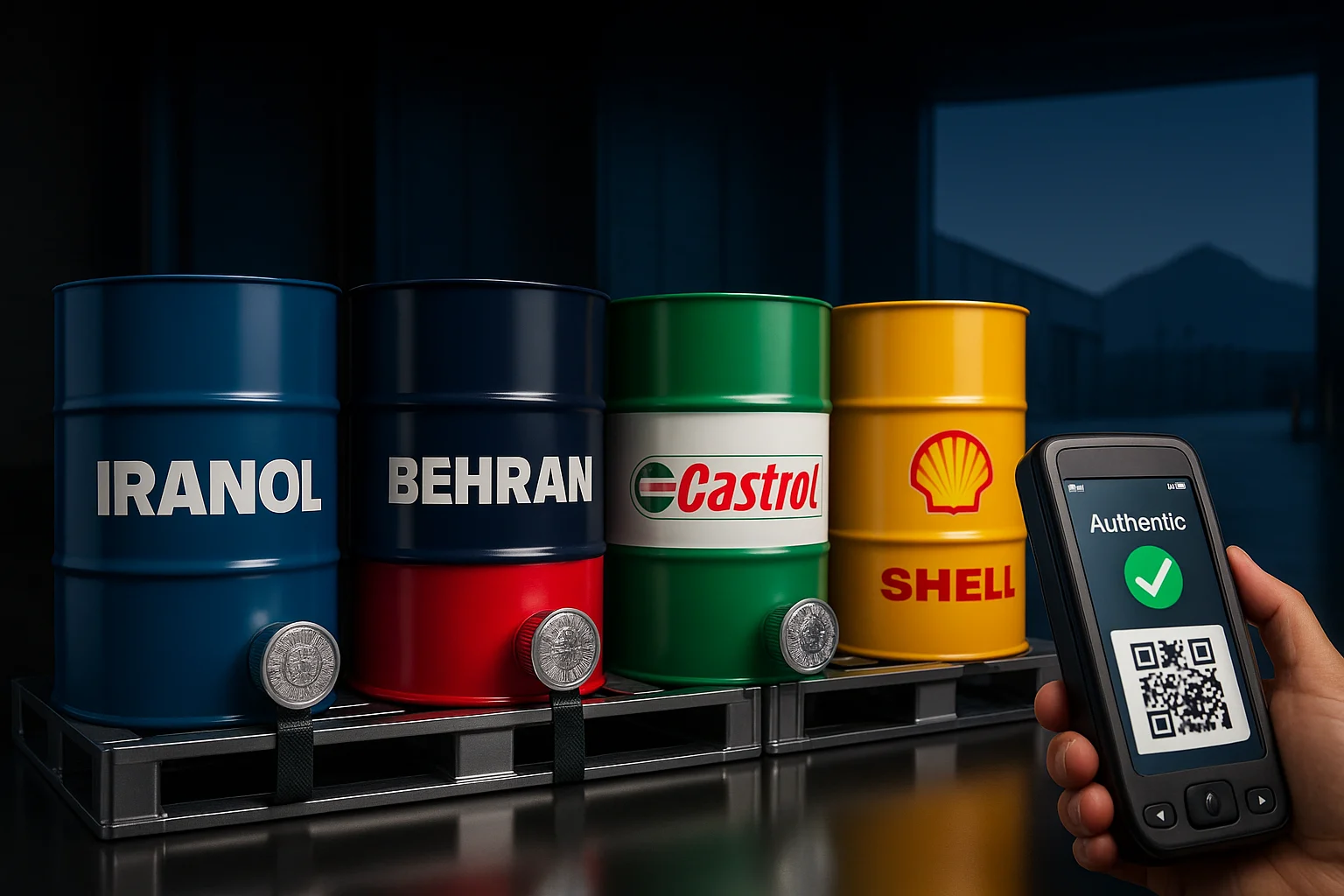 اصالت‌سنجی روغن موتور در تبریز؛ بررسی بشکه‌های ایرانول، بهران، کاسترول و شِل با اسکن QR ضدتقلب