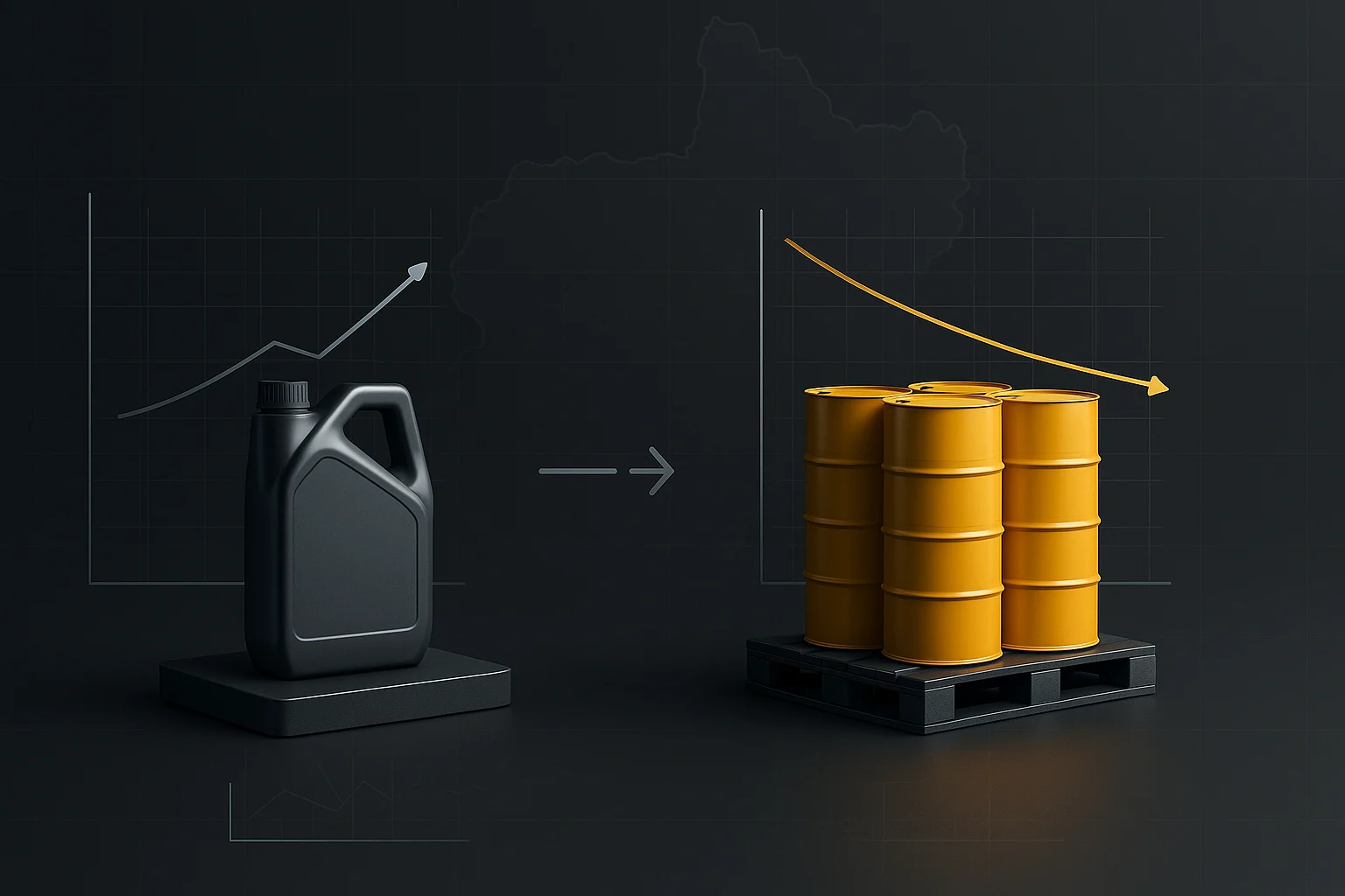 خرید عمده روغن موتور در تبریز؛ صرفه‌جویی بشکه‌ای نسبت به گالن با نمودار کاهش قیمت و رشد تقاضا