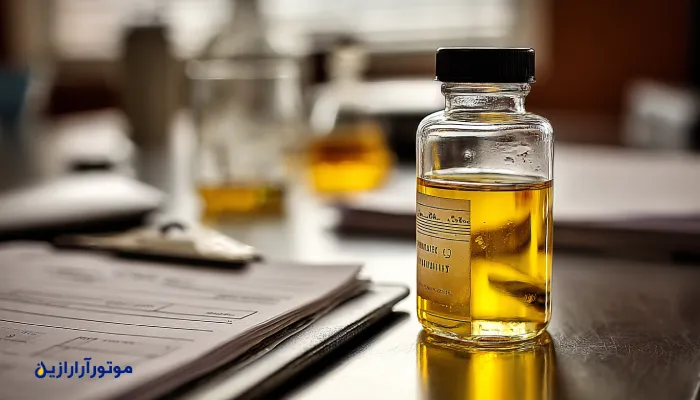گزارش آنالیز روغن صنعتی آبادان با COA و MSDS. موتور آرا رازین