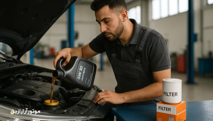 تعویض روغن استاندارد برای تردد روزانه شادگان. موتور آرا رازین