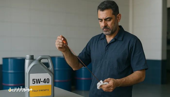 بررسی سطح روغن 5W-40 تمامسنتتیک با تأکید بر پاککنندگی برای شوشتر. موتورازین
