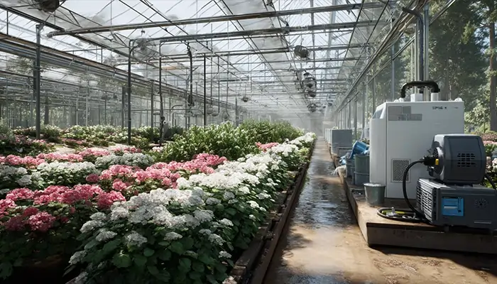 گلخانه بزرگ مکانیزه با سیستم پمپ و تهویه | روغن کمپرسور کشاورزی اراک