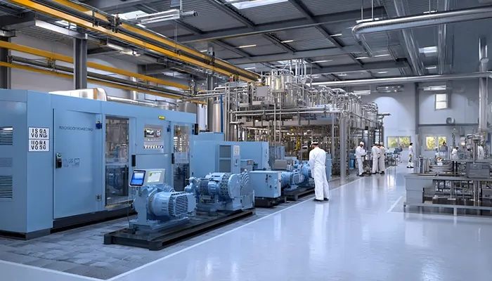 نمای داخلی کارخانه مجهز با تجهیزات پیشرفته و استفاده از روغن صنعتی در بجنورد برای عملکرد پایدار ماشین‌آلات