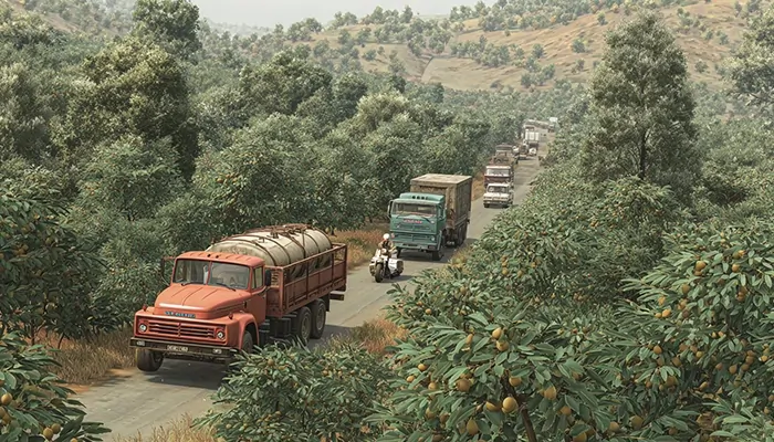 تردد ناوگان حمل‌ونقل سنگین در جاده همدان با نیاز به روغن صنعتی برای حفظ عملکرد موتور در مسیرهای طولانی