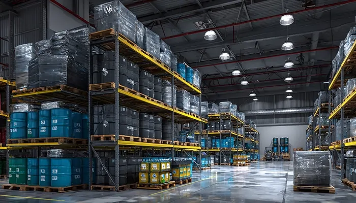 انبار بزرگ بشکه‌های روغن موتور و صنعتی در شمال کشور | پخش عمده روغن صنعتی رشت