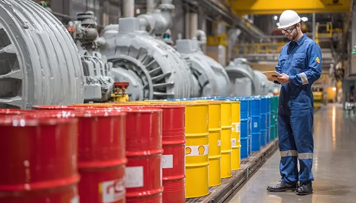 انبار بشکه‌های روغن صنعتی در ساری با استاندارد جهانی و آماده ارسال به صنایع مختلف