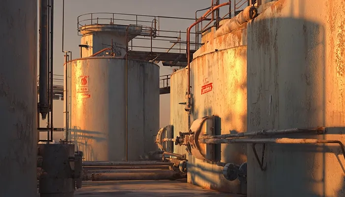 مخازن بزرگ ذخیره روغن صنعتی در فضای باز | بهترین روغن صنعتی شیراز