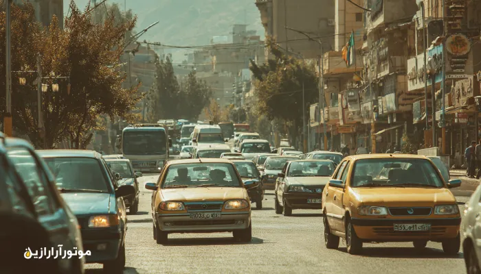 ترافیک شهری ایلام در ظهر تابستان؛ اهمیت انتخاب روغن موتور مقاوم در برابر گرما و فشار. روغن موتور ایلام