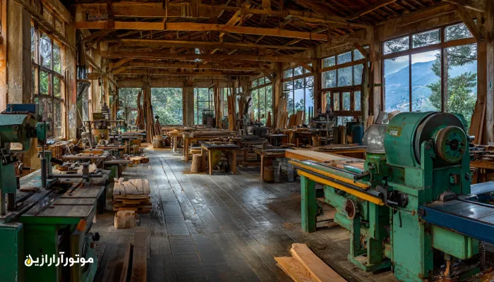 روغن دنده EP برای گیربکس اره نواری در کارگاه چوب‌بری جوانرود. روغن صنعتی جوانرود