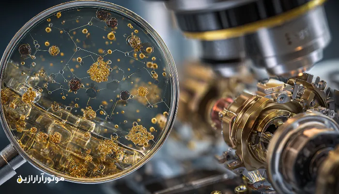 نمای میکروسکوپی روغن نانویی با گرافن و MoS₂.