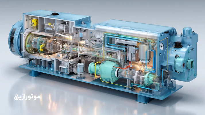 اینفوگرافیک فنی کنترل رطوبت و عدد اسیدیته TAN در روغن برودتی POE با نمایش کمپرسور هرمتیک، فیلتر-درایر، وکیوم سه‌مرحله‌ای و نیتروژن خشک در سردخانه.