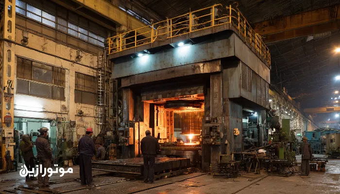 کارخانه قطعهسازی تبریز با دستگاه پرس صنعتی و سیستم روغن مقاوم حرارت