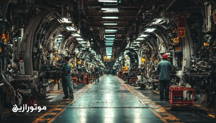 خط مونتاژ خودروی ساوه با سیستم هیدرولیک دقیق و روغن صنعتی پیشرفته