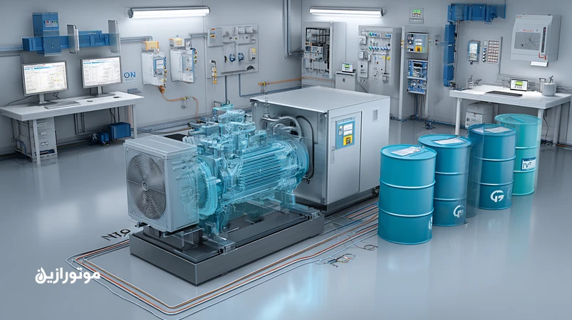 چیلر چاپخانه با کمپرسور و فیلتر–درایر، سنسور رطوبت و نقطه شبنم؛ مقایسه روغن کمپرسور POE، PAO و معدنی برای کنترل کیفیت چاپ