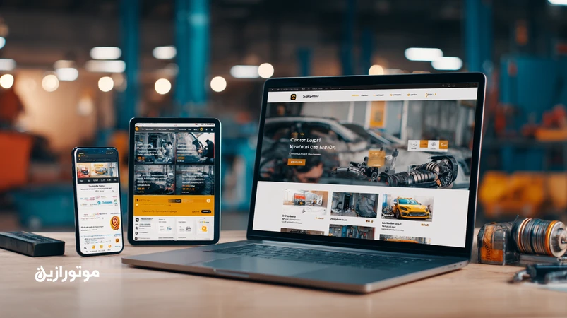 تصویر بازاریابی دیجیتال اتوسرویس در ایران با نمایش سایت ساده، اینستاگرام، تبلیغات و نمونه‌کار قبل و بعد تعویض روغن