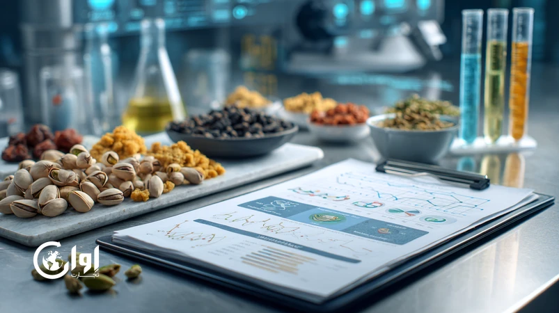 تصویر شاخص گواهی آزمایشگاهی صادرات با تمرکز بر افلاتوکسین خشکبار، نیترات سبزیجات و فلزات سنگین آبزیان؛ گزارش ISO/IEC 17025 و آماده‌سازی برای بازار اروپا و خاورمیانه.