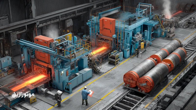 تصویر صنعتی از مقایسه روغن هیدرولیک ضدآتش HFDU با روغن معدنی در محیط فولادسازی با تاکید بر ایمنی و کاهش ریسک آتش‌سوزی