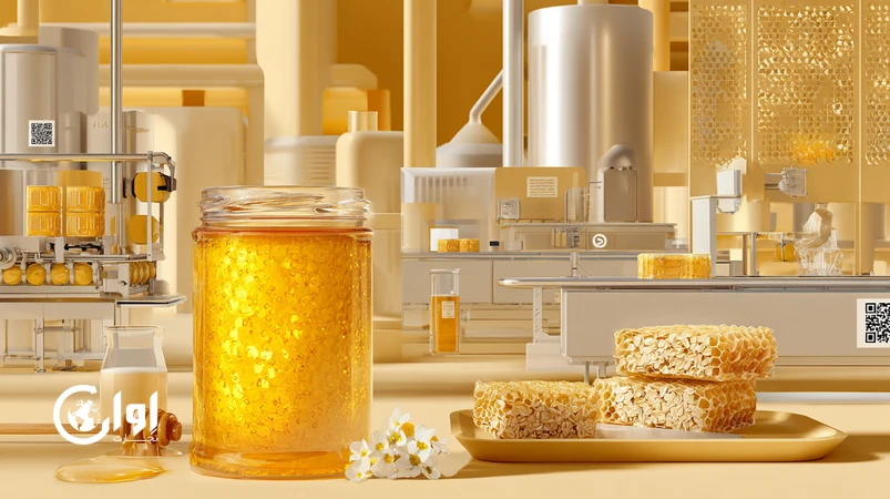زنجیره تأمین عسل ایران برای اسنک‌های طبیعی و نوشیدنی‌های سلامت‌محور با بسته‌بندی کلین‌لیبل و ردیابی QR