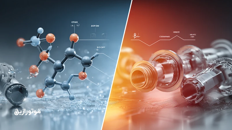 تصویر مقایسه روغن سنتتیک PAO و استر از نظر دوام در دماهای بالا و پایین، پایداری اکسیداسیون، اصطکاک و پاکیزگی در کاربردهای صنعتی و هوافضا