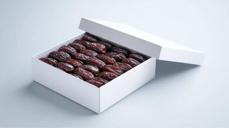 تصویر خرمای پیارم هرمزگان در جعبه مقوایی صادراتی. اوان تجارت