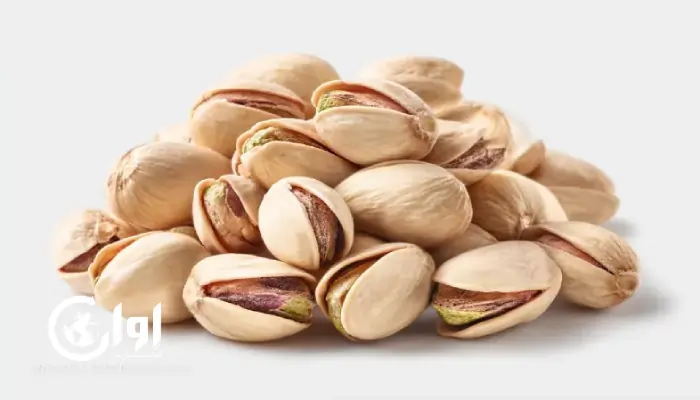 تصویر پسته اکبری بر سطح سفید. اوان تجارت