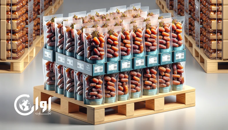 خرمای مضافتی فارس در بسته بندی پاکت و وکیوم مخصوص صادرات و برندهای پرایویت لیبل