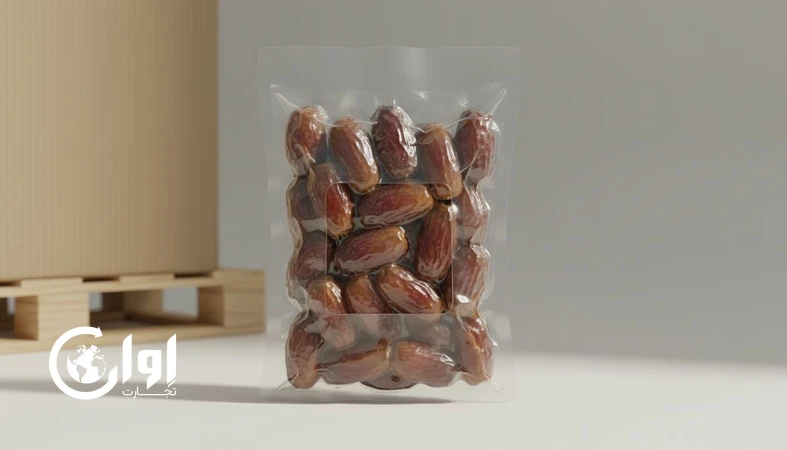 خرمای پیارم هرمزگان با بسته‌بندی پاکتی وکیوم مناسب خرید عمده و صادرات خرما