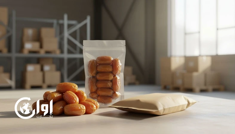 خرمای شاهانی هرمزگان با بسته‌بندی پاکت و وکیوم برای تأمین صادراتی B2B_اوان تجارت