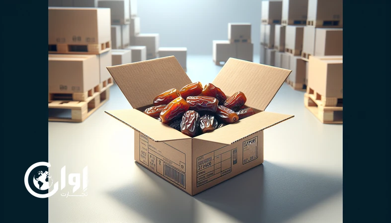 خرمای کبکاب خوزستان در کارتن مقوایی صادراتی با چیدمان منظم برای بازارهای بین‌المللی_اوان تجارت