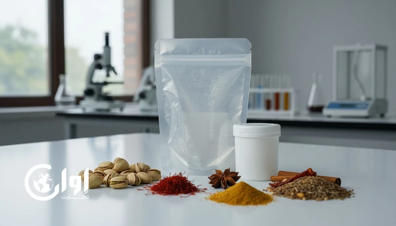 تصویر بسته‌بندی پیشرفته و نانو‌بسته‌بندی مواد غذایی برای صادرات با تمرکز بر افزایش ماندگاری، ایمنی و کنترل کیفیت