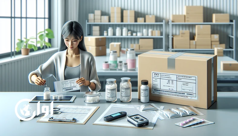 آماده‌سازی بسته ارسال نمونه محصول برای صادرات با بسته‌بندی تمپر ایویدنت، برچسب نمونه، مدارک COA و دیتالاگر دما_اوان تجارت