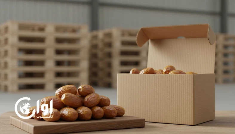 خرمای شاهانی بوشهر با بسته‌بندی کارتن مقوایی برای تأمین عمده و صادرات