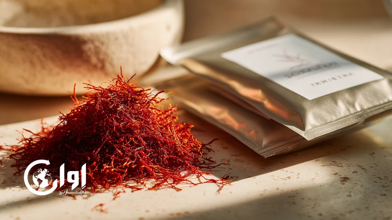 زعفران پوشال تربت حیدریه وکیوم با بسته‌بندی پاکت صادراتی برای حفظ عطر و کیفیت