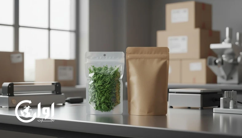 بسته بندی ریحان خشک در پاکت و وکیوم برای صادرات B2B با تمرکز بر حفظ عطر و رنگ_اوان تجارت