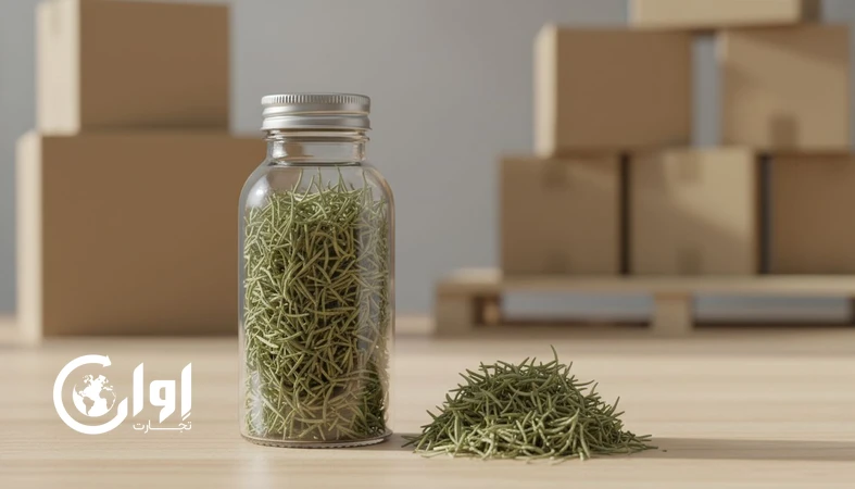 رزماری خشک بسته‌بندی شیشه بطری
